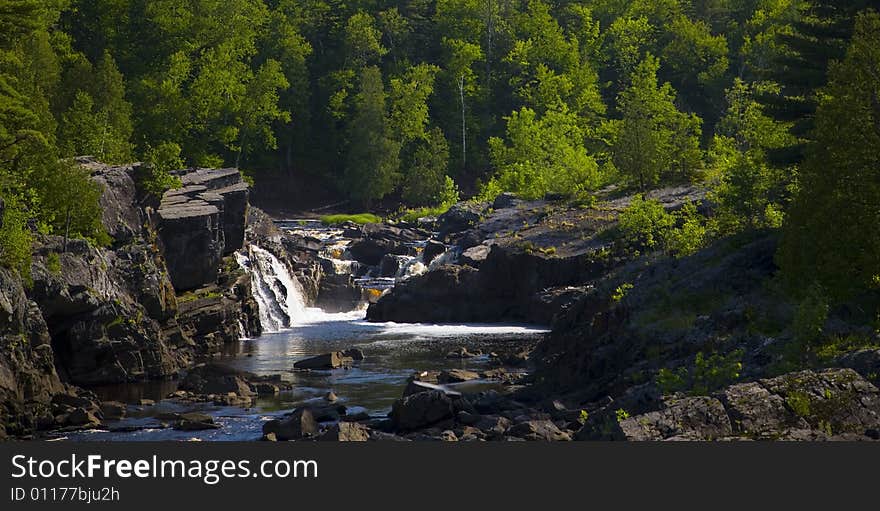 Water Steps into River