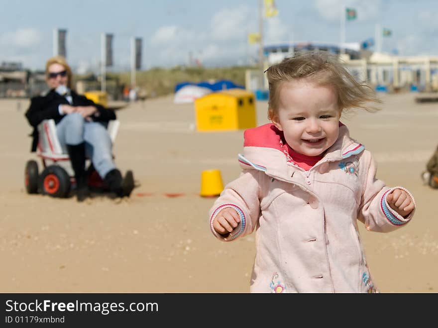 Cute Young Girl On The Beach