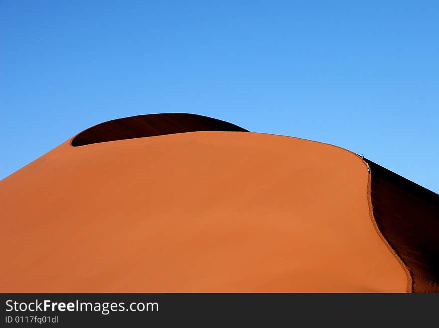 Namib desert, red dunes, Sossusvlei, Namibia. Namib desert, red dunes, Sossusvlei, Namibia