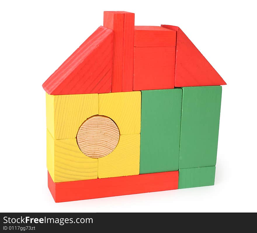 House from toy wooden cubes