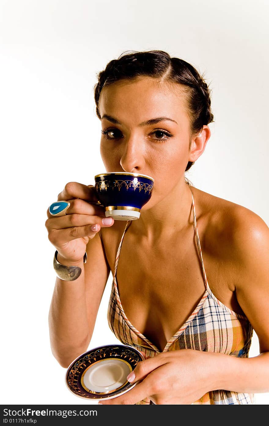 A young female model, photographed in the studio.