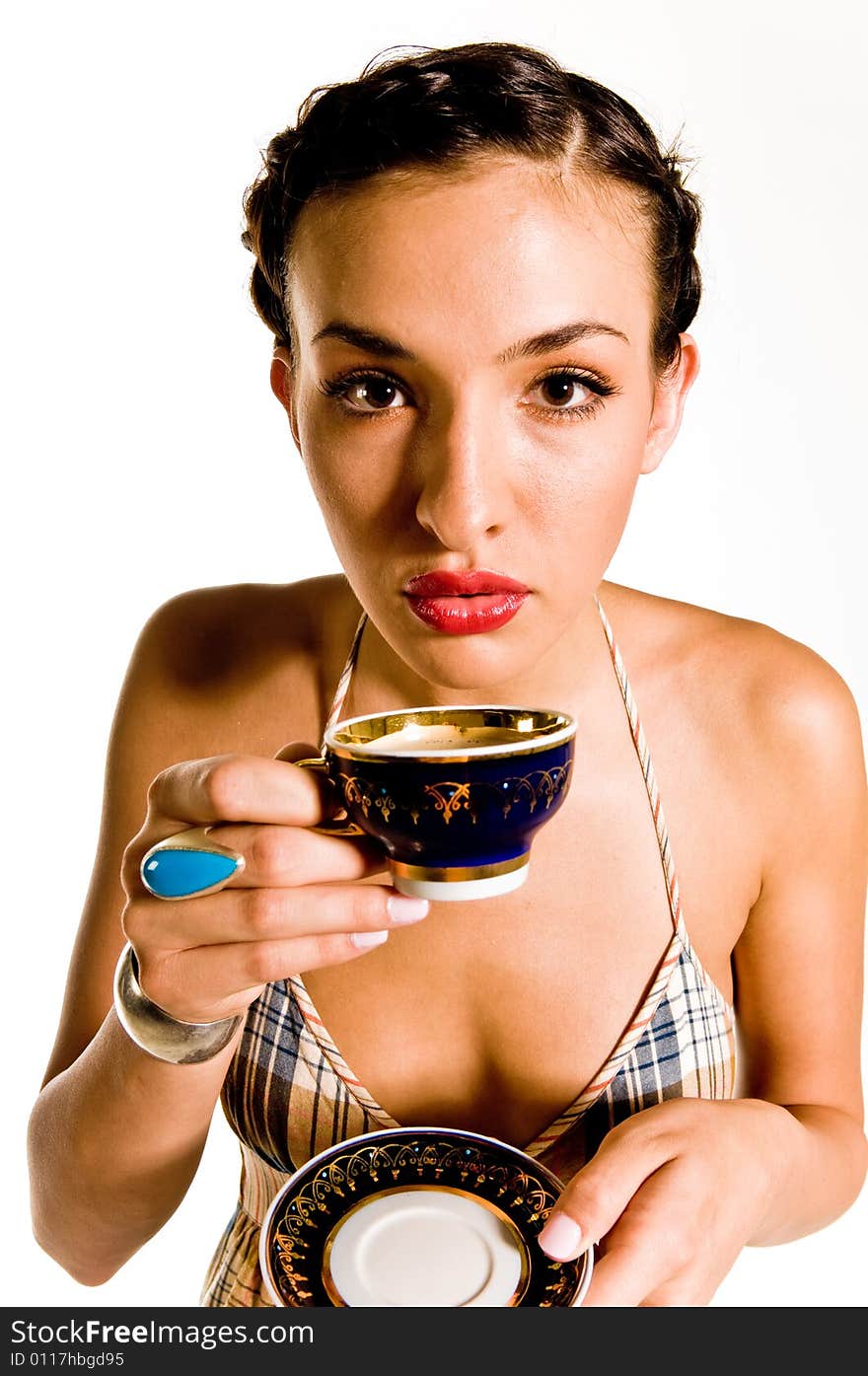 A young female model, photographed in the studio.