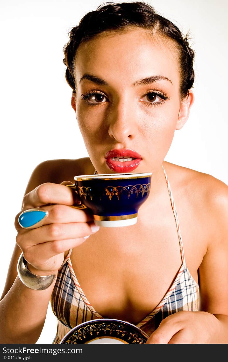 A young female model, photographed in the studio.