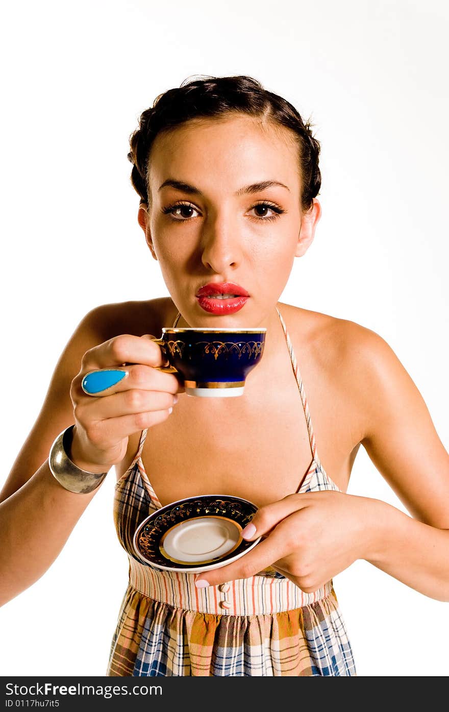 A young female model, photographed in the studio.