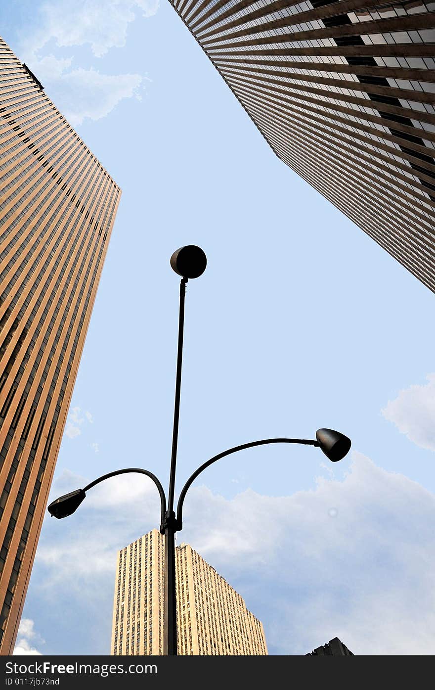 Street lamp in upper manhattan. Street lamp in upper manhattan