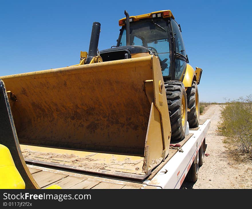 Steam Shovel Being Hauled on Trailer - Horizontal