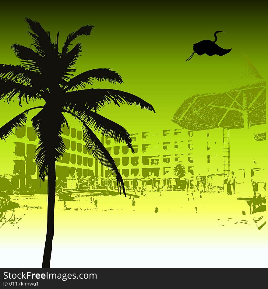 Summer holiday background, vector illustration