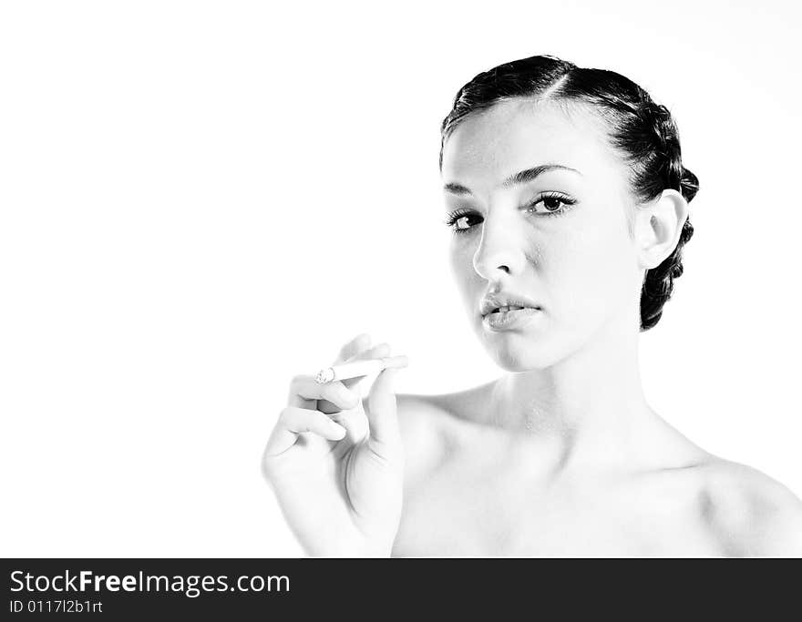 A young female model, photographed in the studio.