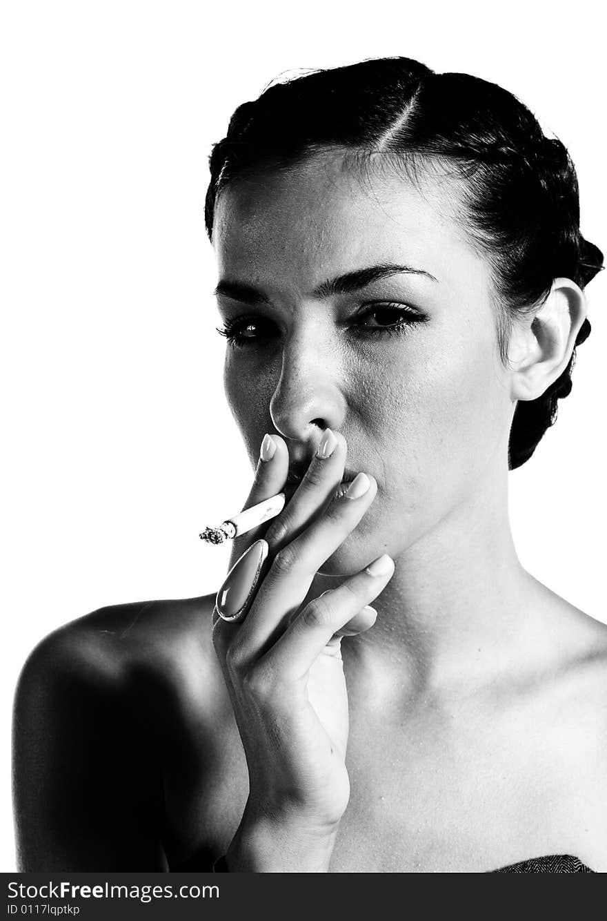 A young female model, photographed in the studio.