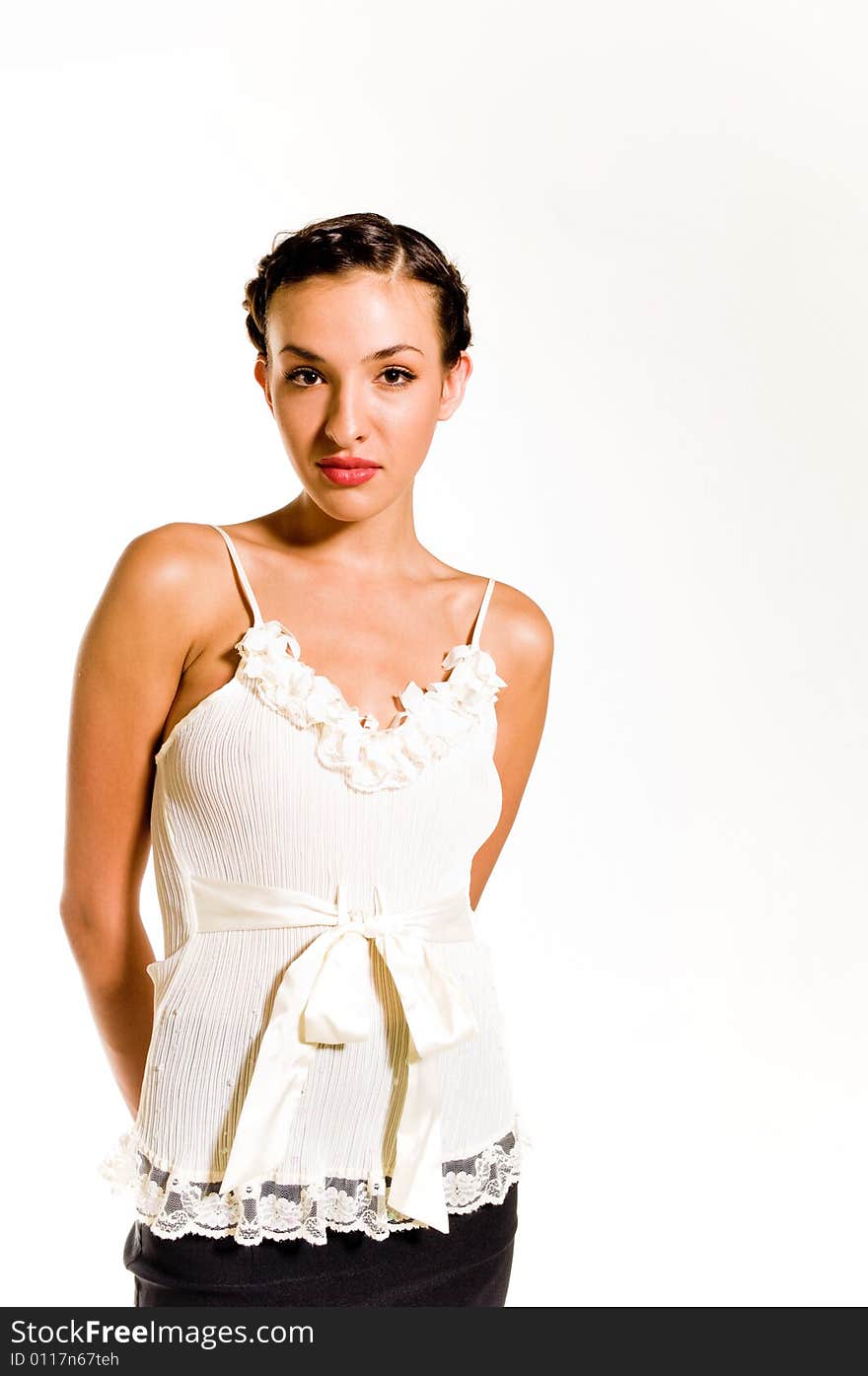 A young female model, photographed in the studio.