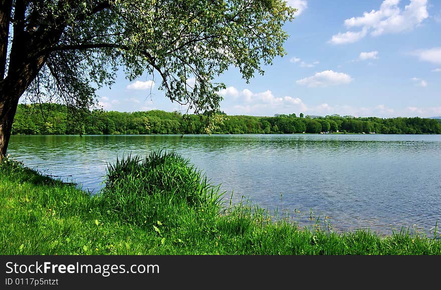 Silent lake,Silent dam,silent morning,on the bank lakes,morning water