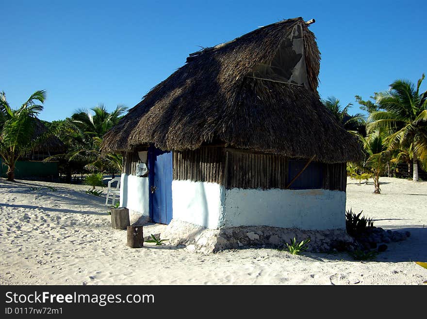 Beach cabana in Tulum ,Mexico. Beach cabana in Tulum ,Mexico