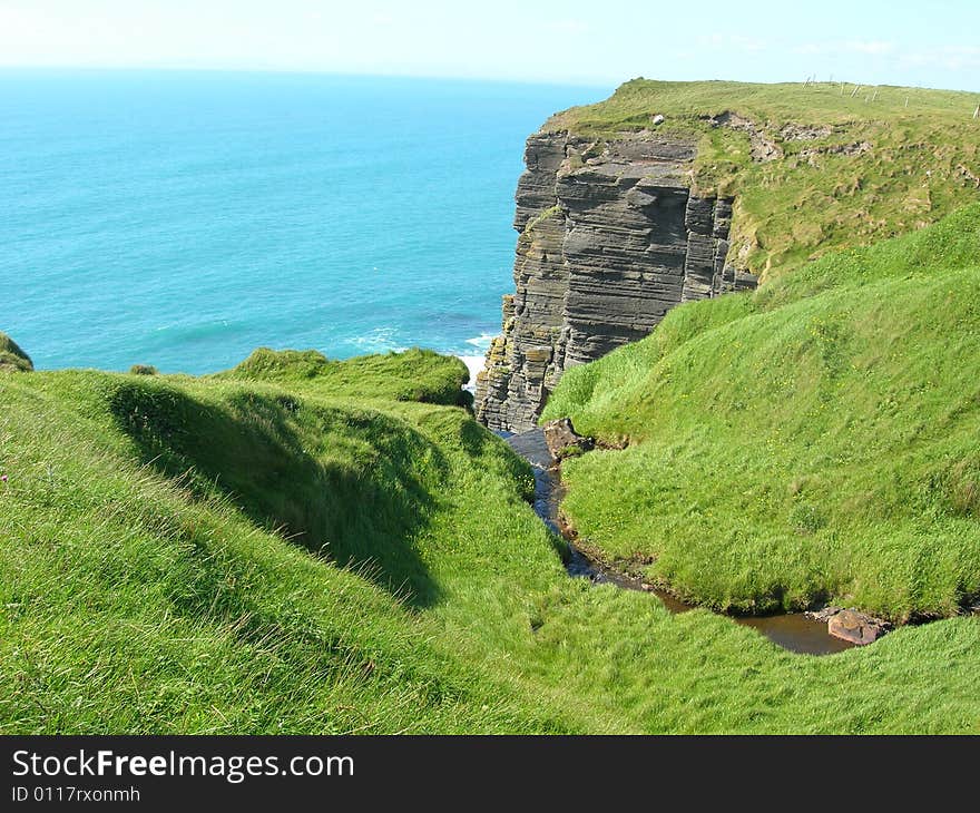 Green Grass on Cliff