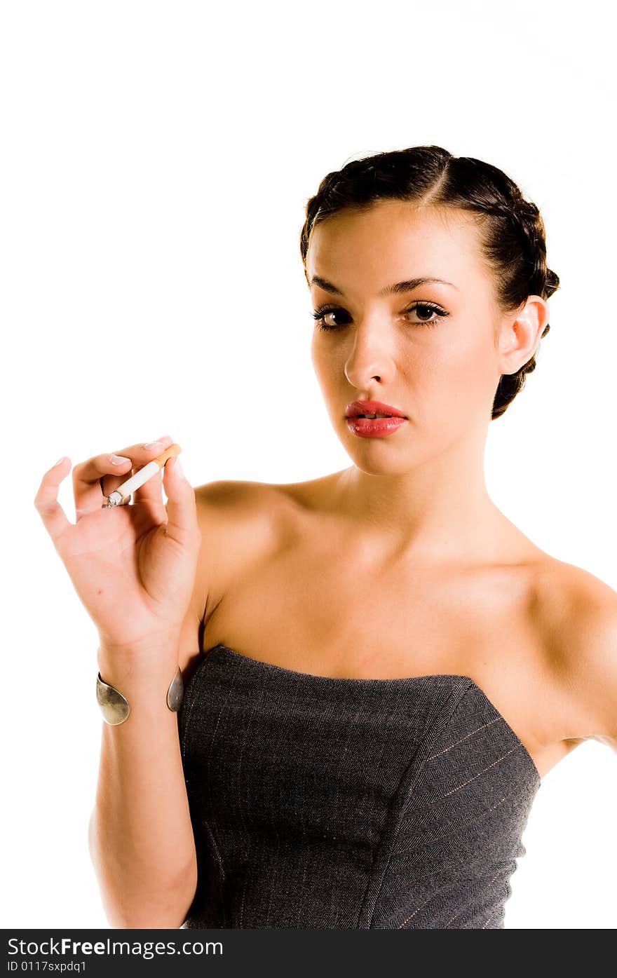 A young female model, photographed in the studio.