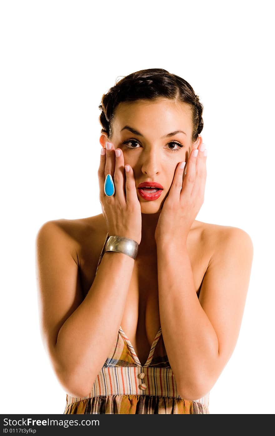 A young female model, photographed in the studio.