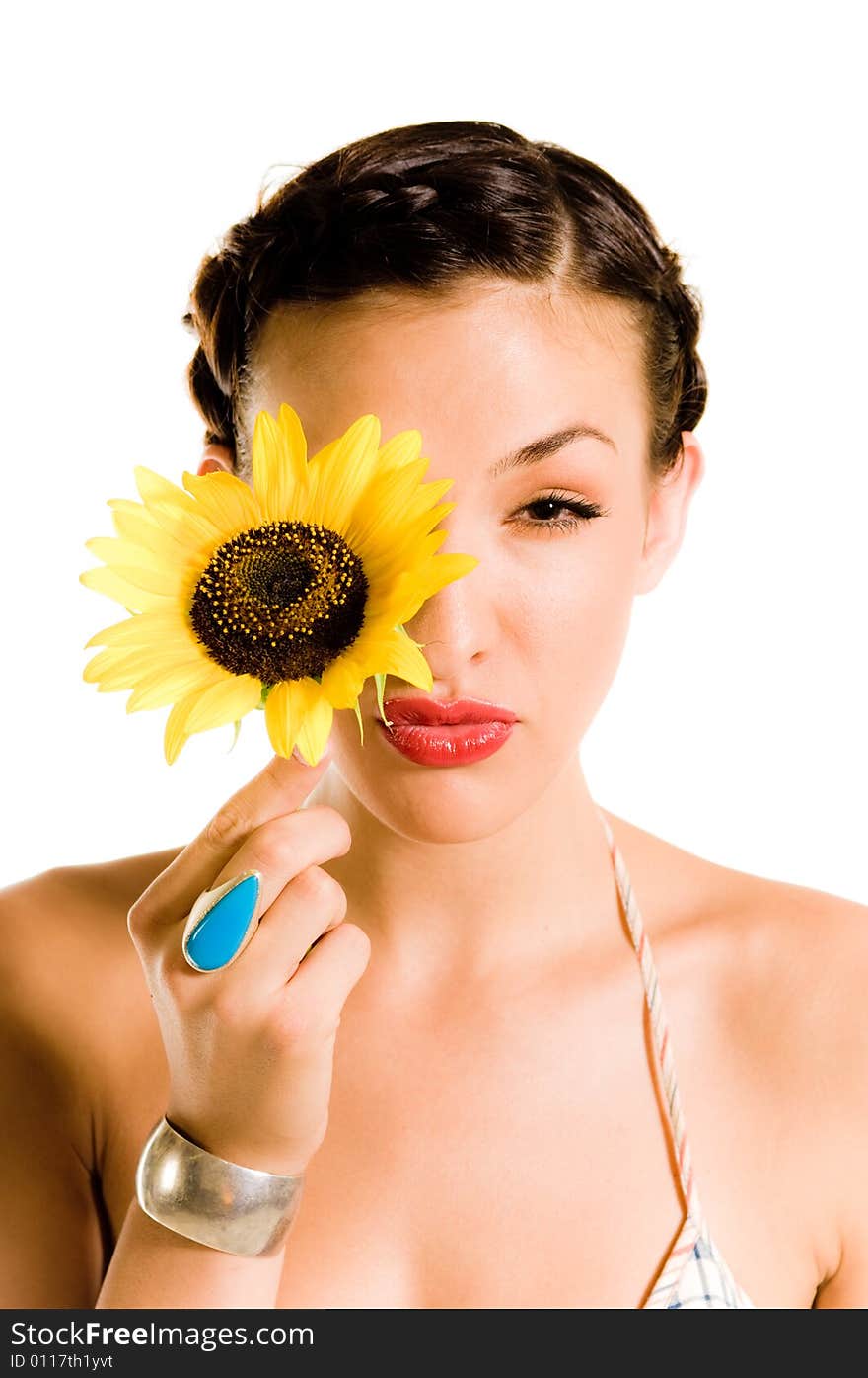 A young female model, photographed in the studio.