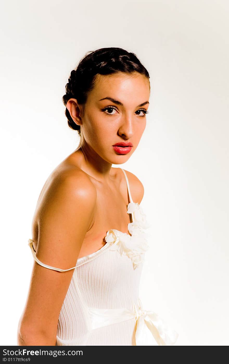 A young female model, photographed in the studio.