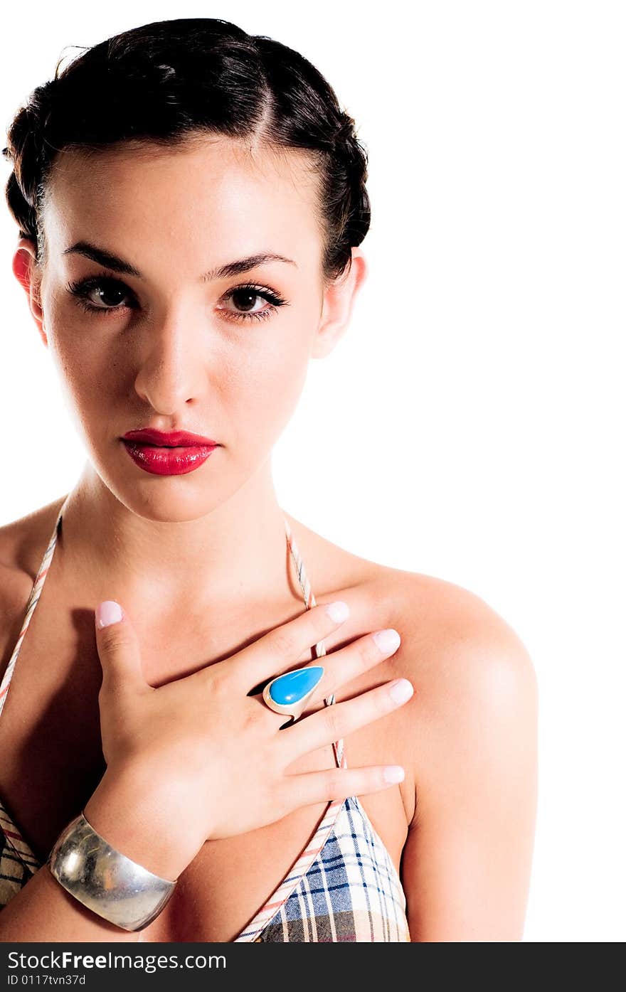 A young female model, photographed in the studio.