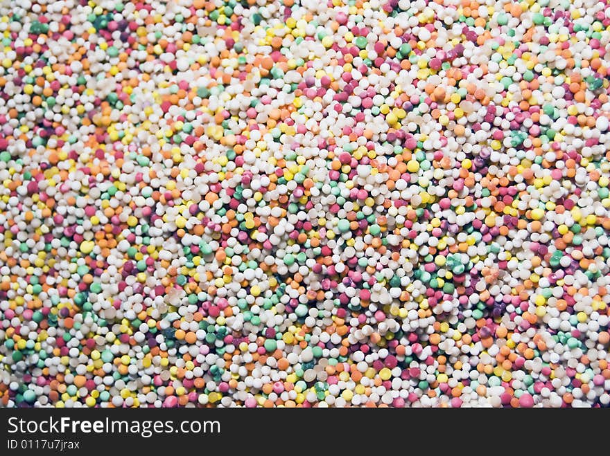 Heap of colorful and rounded sago in the market