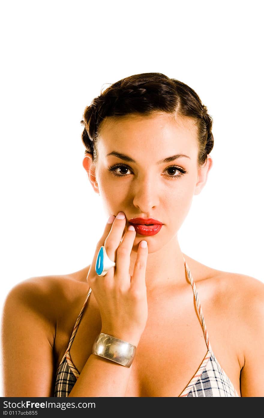 A young female model, photographed in the studio.