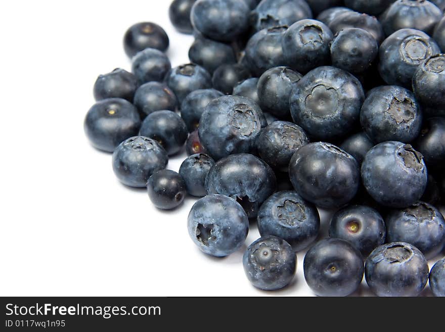 Blueberry fruits isolated on white