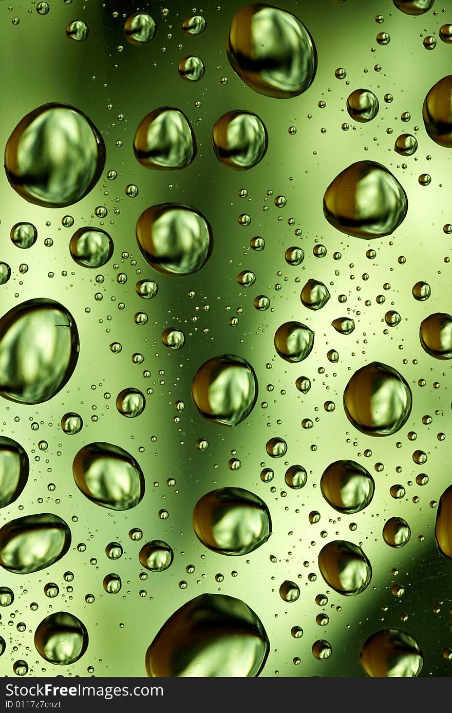 Green water drops spots background