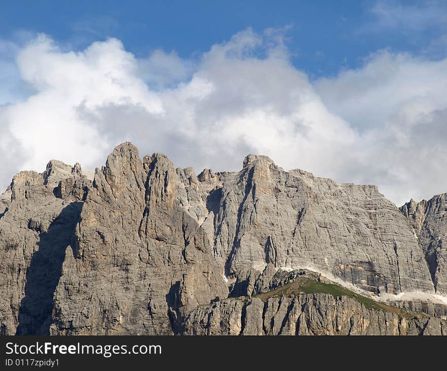 A wonderful landscape of the Sella group in Gardena valley