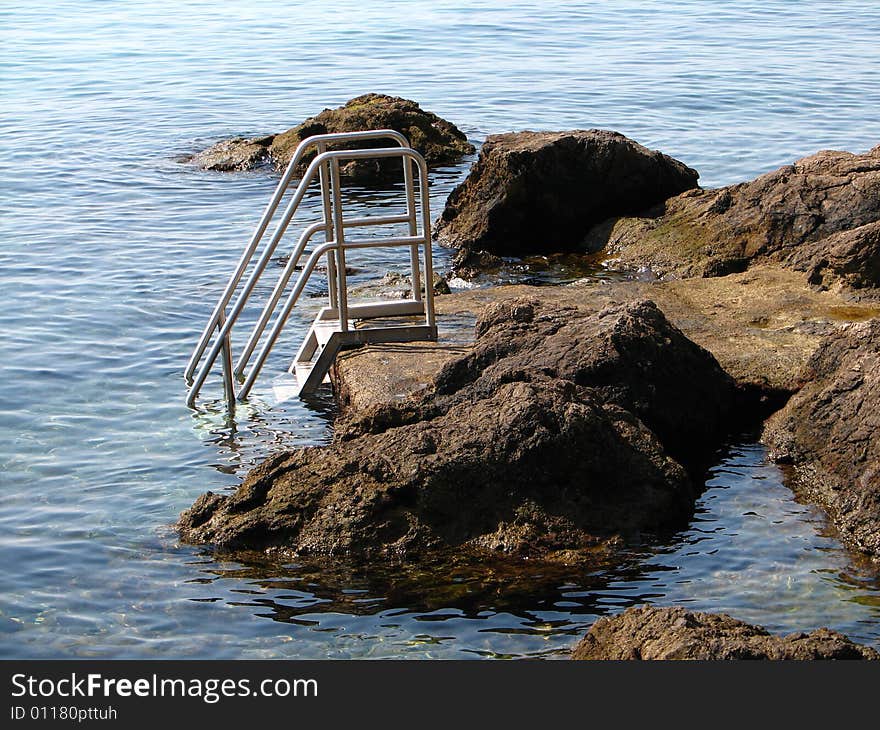 Step into the water in Opatija town (Croatia)