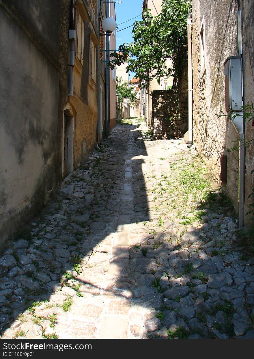 Narrow streets in Omisalj town (Croatia). Narrow streets in Omisalj town (Croatia)