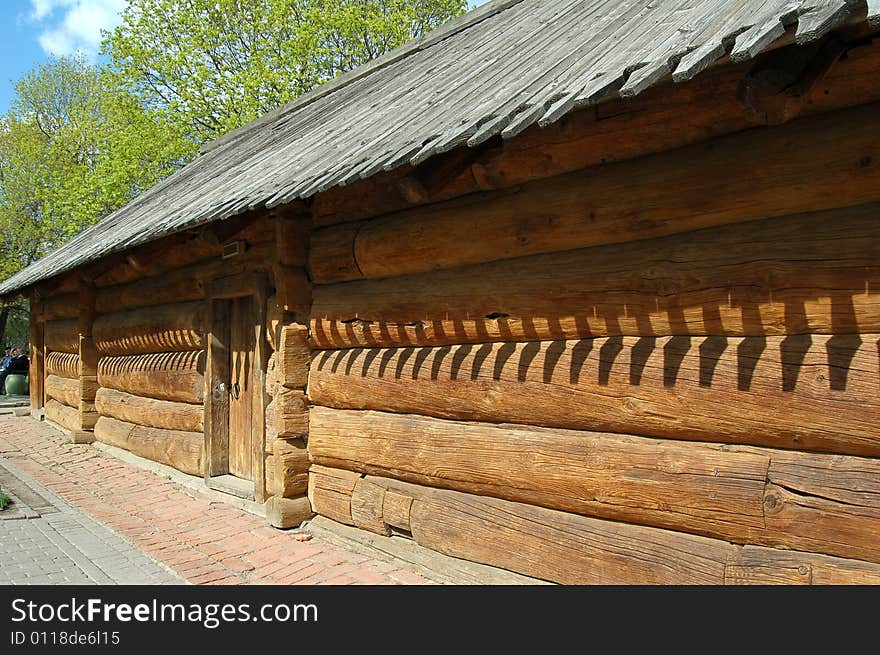 Old russian architecture, home from wood