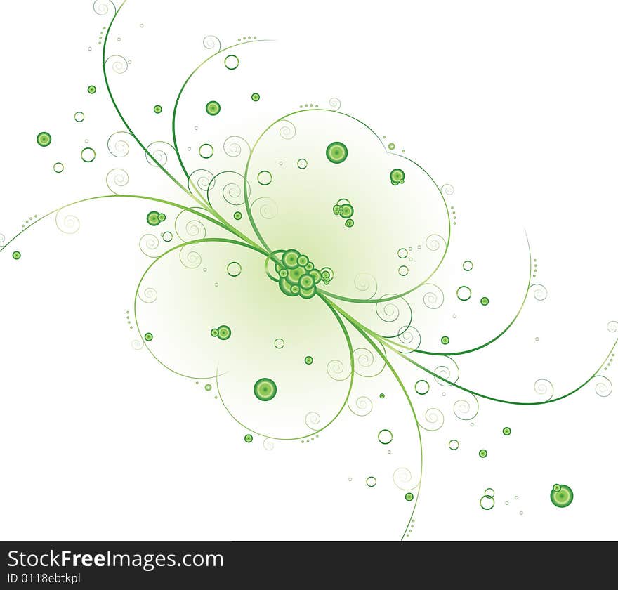 Illustration of background with flowers and circles. Illustration of background with flowers and circles