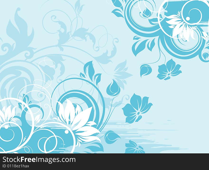 Abstract floral background. A vector format is added. Suits well for a postcard or background. Abstract floral background. A vector format is added. Suits well for a postcard or background