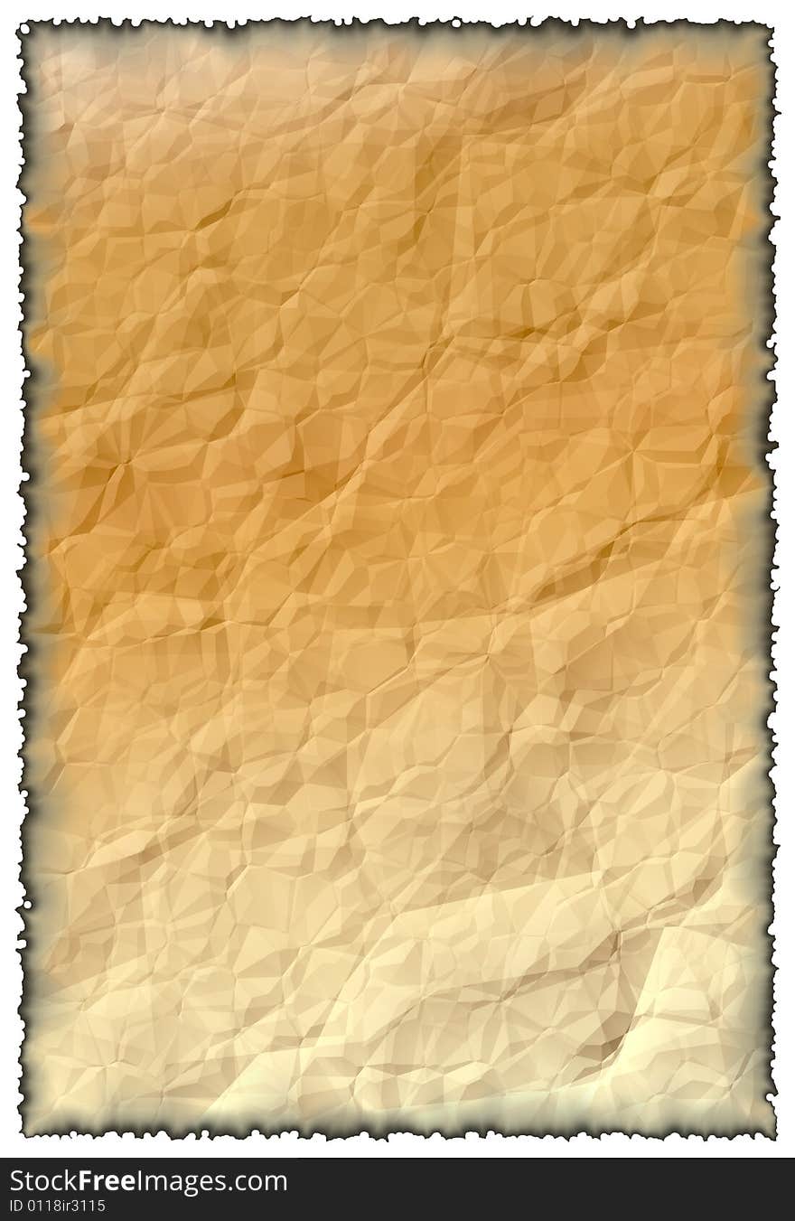 Background for the image or the text. Trying, crumpled paper with the burnt edges. Background for the image or the text. Trying, crumpled paper with the burnt edges.