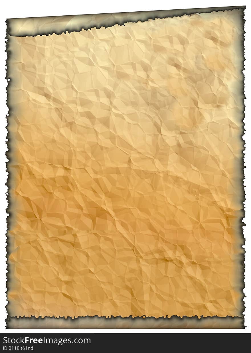 Background for the image or the text. Trying, crumpled paper with the burnt and covered edges. Background for the image or the text. Trying, crumpled paper with the burnt and covered edges.