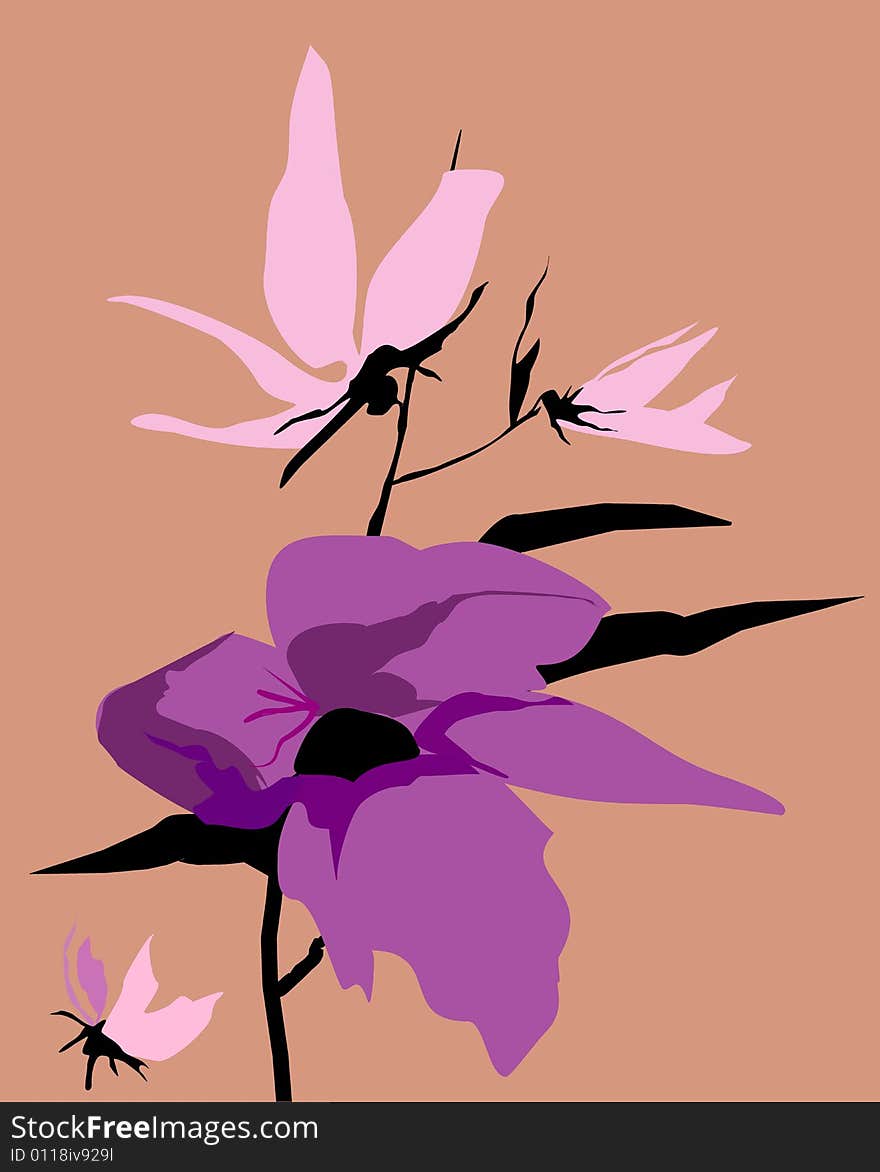 Vector illustration of flowers composition. Vector illustration of flowers composition