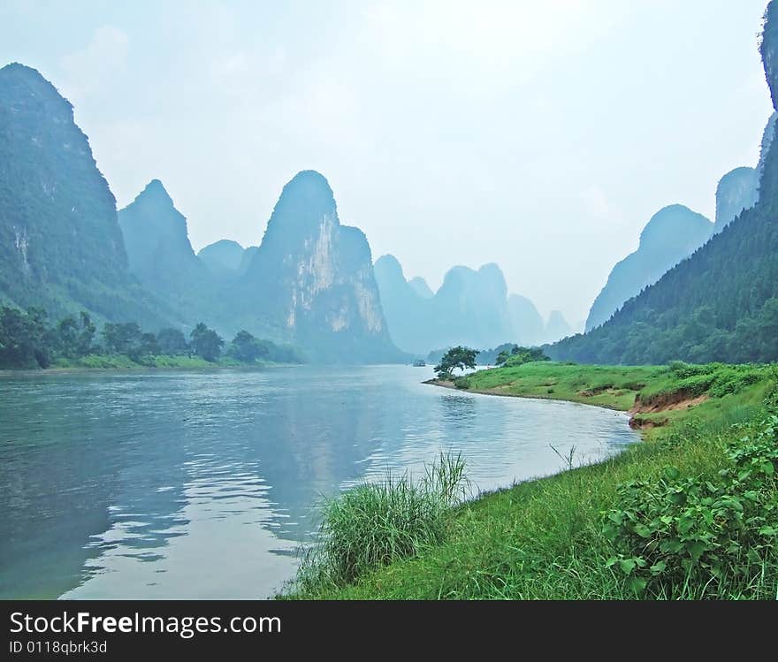 River, Mountains and shadows