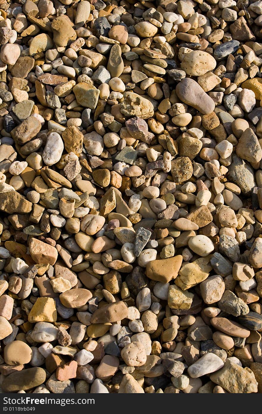 Rounded river color stones