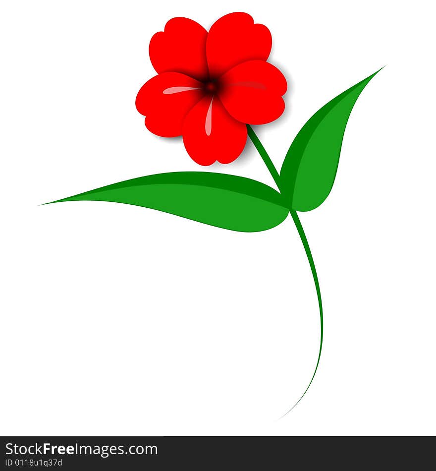 Vector illustration of the red flover. Vector illustration of the red flover