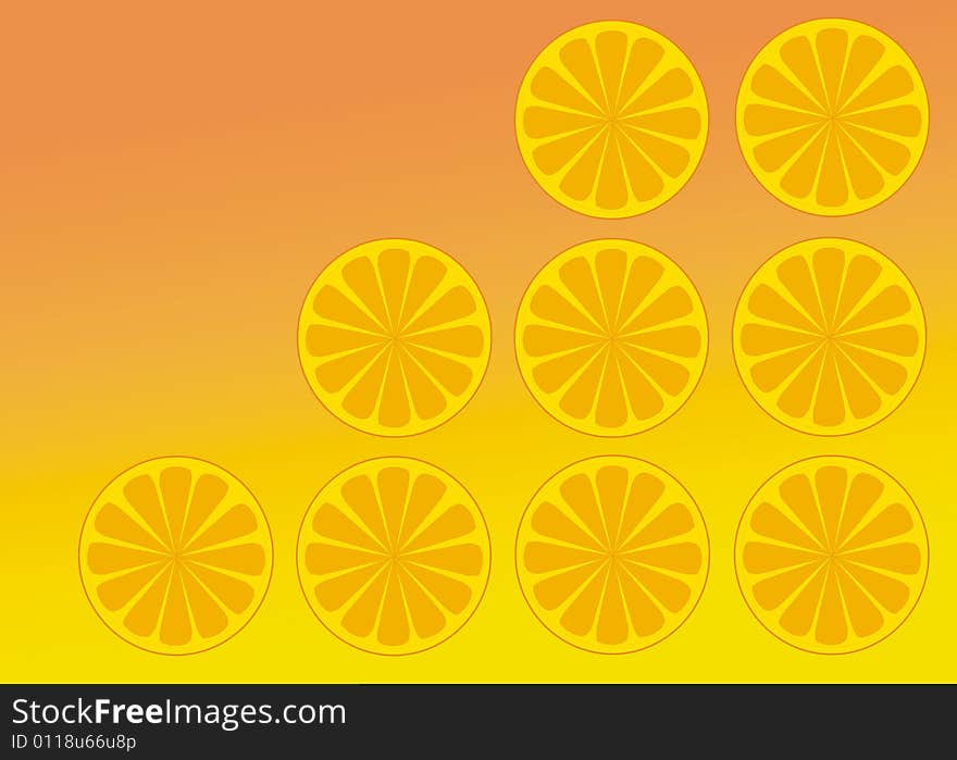 Background, wallpaper or designing elements with slices of oranges. Background, wallpaper or designing elements with slices of oranges.