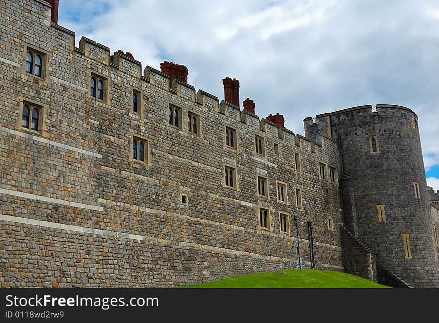 Wall of Windsor Castle in England. Wall of Windsor Castle in England