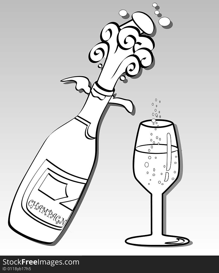 Vector illustration of a champagne