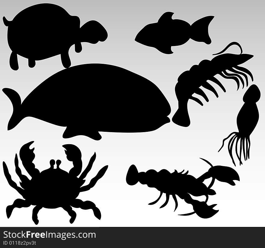 Vector illustration of a marine life