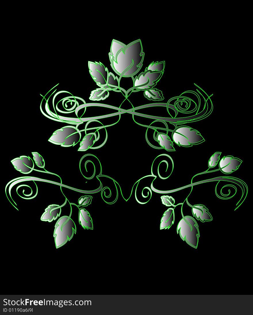 Green floral leaves