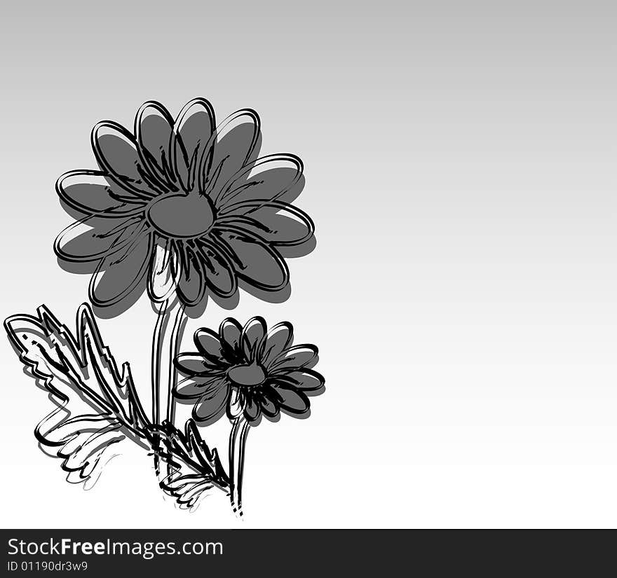 Vector illustration of a flower painting