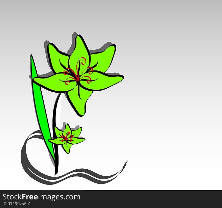 Vector illustration of a flower painting