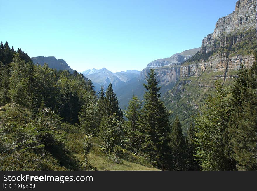 Pyrenean landscape, in the Aragonese Pyrenees. Pyrenean landscape, in the Aragonese Pyrenees