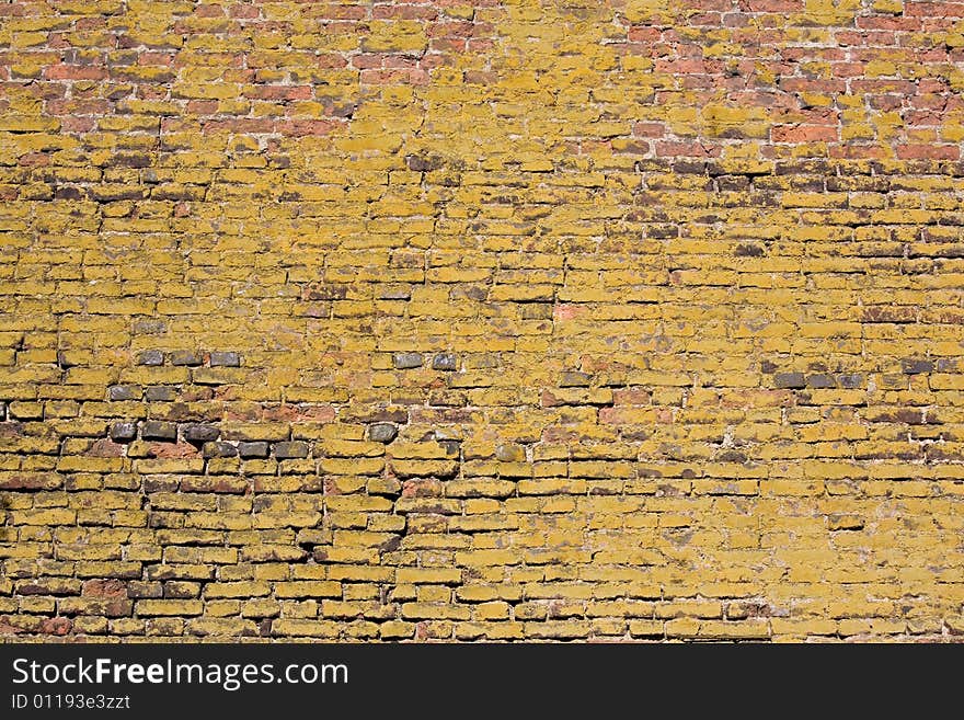 Structure of old mossy wall in Prague. Background texture.