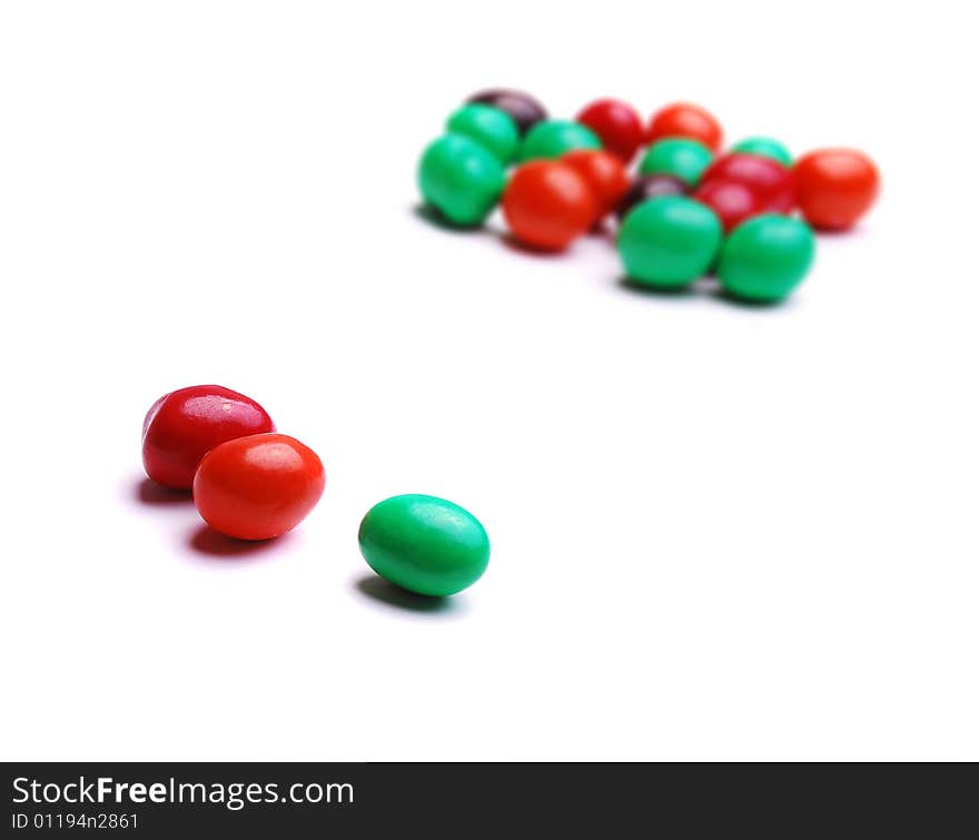 Colorful candies isolated on white