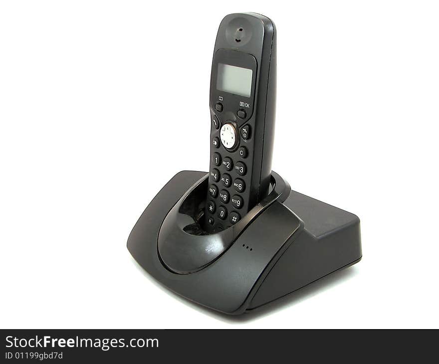 Modern radio phone on a white background