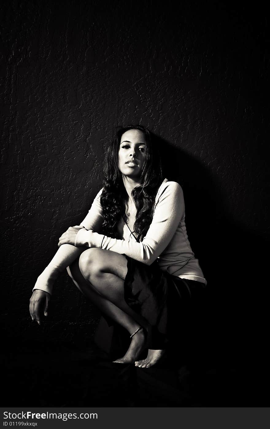 A young female model, photographed in the studio.